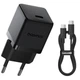 Мережевий зарядний пристрій Baseus Palm Fast Charger Type-C Cable 30W Black P10111605113-01 - изображение 1