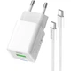 Сетевое зарядное устройство ColorWay GaN Mini CW-CHS062PDC-WT 20W USB-C + USB-A PD 3.0 QC 4.0 PPS + кабель USB-C – USB-C White Белый - изображение 4