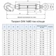 Талреп DIN1480 М24х225 (сложенное состояние 394мм) захват крюк-кольцо цинк белый (2шт.) [3N20000003N2400000] Metalvis - изображение 2