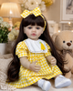 Лялька Reborn Baby Doll Maya 55 см вінілова дівчинка з довгим волоссям та аксесуарами, можна купати - изображение 5