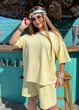 Женский летний костюм с футболкой и шортами K065 3XL-4XL (58-60) Лимонный - изображение 2
