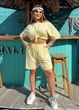 Женский летний костюм с футболкой и шортами K065 3XL-4XL (58-60) Лимонный - изображение 5