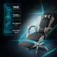 Кресло игровое Holmer GCH-06 Size L Fabric Black/Grey Metall+Footrest - изображение 6