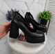 Женские туфли на платформе и каблуке L&M 37р(24см) черные эко-кожа (11851-37) - изображение 5