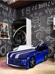 Ліжко машина ViorinaDEKO BMW 002 PREMIUM 180*80 см з ортопедичним матрацом та підйомним механізмом синє - изображение 1