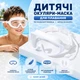 Детские очки-маска для плавания с берушами на шнурке, регулируемый ремешок, белые - изображение 1