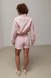 Спортивный костюм из плащевки с короткой кофтой и шортами цвет пудра размер S FL_003442 - изображение 2
