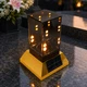 Лампадка на сонячній батареї з матовою скляною 3D колбою | золота підставка | LED 22,5 см - зображення 5