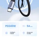 Кабель UGREEN US535 USB-C to USB-C 240W PD Fast Charging Cable 1m Space Gray (15311) - зображення 4