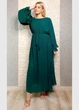 Коктейльна шифонова плісе сукня максі зелена Moda Italia 21-303 - зелений - XL-XXL - изображение 4
