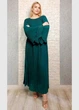 Коктейльна шифонова плісе сукня максі зелена Moda Italia 21-303 - зелений - XL-XXL - изображение 5
