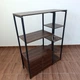 Стелаж книжковий із шафкою 120×90×34 см, підлогова етажерка з полицями ЛДСП та металевим каркасом, органайзер для зберігання книг, документів, декору та речей, меблі у стилі Loft для дому, офісу, кабінету, вітальні й передпокою Темний Горіх, MB-080-Walnut - зображення 14