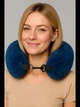 Подушка-чохол для подорожей в літак Travel Pillow, сумка для ручної поклажі, органайзер для одягу, 79×18 см, синій - изображение 6