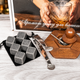 Набір для копчення напоїв Bartending Premium (смокер для віскі, бурбона, кави, коктейлів) 6 видів тріски + камені для віскі + турбо-запальничка у подарунковій коробці (коричневий) - изображение 2