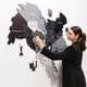 Многослойная деревянная карта Киева с детализацией районов, улиц, метро нордик размер 200x210 см - изображение 1