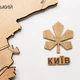 Многослойная деревянная карта Киева с детализацией районов, улиц, метро голд размер 120x121 см - изображение 10