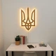 Настенное декоративное панно Герб Украины (Трезубец) с LED-подсветкой деревянный, голд, 36×60 см, сине-жёлтый свет - изображение 7