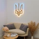 Настенное декоративное панно Герб Украины (Трезубец) с LED-подсветкой деревянный, голд, 36×60 см, сине-жёлтый свет - изображение 10