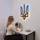Настенное декоративное панно Герб Украины (Трезубец) с LED-подсветкой деревянный, тёмный орех, 36×60 см, тёплый белый свет - изображение 8
