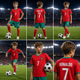 Форма футбольна дитяча Portugal 2026 Ronaldo 7 червона комплект футболка та шорти розмір 22 — зріст 120–130 см - зображення 4
