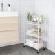 Візок білий,на колесах, 26x48x77 см IKEA HORNAVAN 702.438.73 - изображение 2