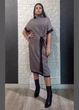 Тепла трикотажна сукня міді з коротким рукавом сіра Beauty Women 32-767301 - сірий - L-XL - изображение 1