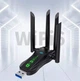 Сетевой беспроводной WIFI 6 Адаптер Передатчик 600+300 Мбит/с для ПК ноутбука 2.4G + 5G USB 3.0 игровой двухдиапазонный WI-FI вайфай ресивер модуль для компьютера внешняя сетевая карта 5 ГГц AX900BS 4 антенны Bluetooth 5.4 Windows 10/11 Black - изображение 4