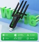 Сетевой беспроводной WIFI 6 Адаптер Передатчик 600+300 Мбит/с для ПК ноутбука 2.4G + 5G USB 3.0 игровой двухдиапазонный WI-FI вайфай ресивер модуль для компьютера внешняя сетевая карта 5 ГГц AX900BS 4 антенны Bluetooth 5.4 Windows 10/11 Black - изображение 6