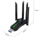 Сетевой беспроводной WIFI 6 Адаптер Передатчик 600+300 Мбит/с для ПК ноутбука 2.4G + 5G USB 3.0 игровой двухдиапазонный WI-FI вайфай ресивер модуль для компьютера внешняя сетевая карта 5 ГГц AX900BS 4 антенны Bluetooth 5.4 Windows 10/11 Black - изображение 8