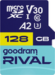 Карта пам'яті GoodRam RIVAL microSDXC 128GB V30 A2 (UHS I U3) + ad (7284592) - зображення 1