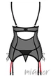 Корсет прозорий з пажами для панчох Obsessive Glandez corset M/L Чорний - зображення 4