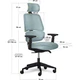 Крісло Mealux Leo Air Plus Grey / Blue (арт.Y-546 KBGL) - изображение 3