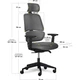 Крісло Mealux Leo Air Plus Dark Grey (арт.Y-546 KBG) - зображення 3