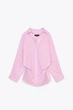 Смугаста поплінова сорочка оверсайз Zara 3520/219 L Рожева (03520219046L) - изображение 5