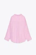 Смугаста поплінова сорочка оверсайз Zara 3520/219 L Рожева (03520219046L) - изображение 6