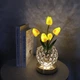 Настольная лампа LED светильник ночник Lesko Tulips Crystal SJP0723002 Yellow в виде букета тюльпанов - изображение 2