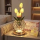 Настольная лампа LED светильник ночник Lesko Tulips Crystal SJP0723002 Yellow в виде букета тюльпанов - изображение 3