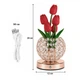 Настольная лампа LED светильник Lesko Tulips Crystal SJP0723002 Red ночник в виде букета тюльпанов - изображение 5