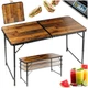 Стіл туристичний Vilde 489404 розкладний 3в1 120 x 60 x 54/62/70 см Коричневий (5900670121683) - зображення 6