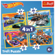Zestaw puzzle Trefl 4 w 1 Hot Wheels pojazdy 35- 48-54-70 elementów (5900511346275) - obraz 2