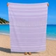 Полотенце пештемаль Turkey Towel 100х180 легкое большое для пляжа бассейна бани сауны подстилка на дачу пикник природу отпуск море полоса лавандовый - изображение 1