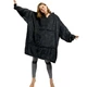 Оверсайз плед халат с капюшоном 100х80см для дома Huggle Hoodie Черный из полиэстера - изображение 4