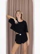 Жіночий трійка футболка шорти топ Ester Collection L-XL Чорний - зображення 1