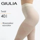 Жіночі фантазійні колготки з геометричним візерунком Giulia TWIST 40 (2) 2 White-crema - зображення 1