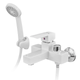 Смеситель для ванны Plamix Kubus-009 Euro Set White (со шлангом, лейкой и кронштейном) (PM0752) - изображение 2