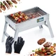 Grill węglowy Vilde 489385 składany przenośny stalowy 46 x 21 x 27 cm (5900670121362) - obraz 6