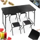 Стіл туристичний Vilde 489413 розкладний 120 x 60 x 55/62/70 см зі стільцями Чорний (5900670121775) - зображення 7