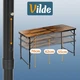 Стіл туристичний Vilde 489414 розкладний 3в1 120 x 60 x 55/62/70 см зі стільцями Коричневий (5900670121782) - зображення 11