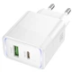 Мережевий зарядний пристрій Hoco CS112A Lounge PD30W+QC3.0 (1USB-A/1C) White - изображение 2