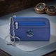 Ключница Tony Perotti Swarovski из натуральной гладкой кожи синяя на молнии с кольцами для ключей и карманом 70759 - изображение 2